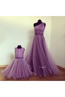 Set mama-fiica din tulle fin mov-lavanda